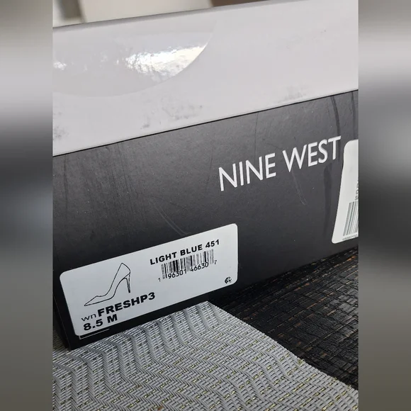 Nine West Silver & Blue Glitter Heels - Picture 2 of 8